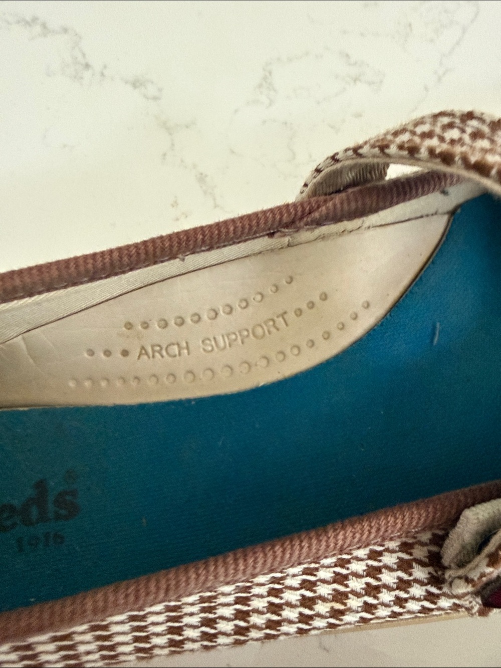 Keds Brown and White Houndstooth Mary Jane Flats - Picture 5 of 6
